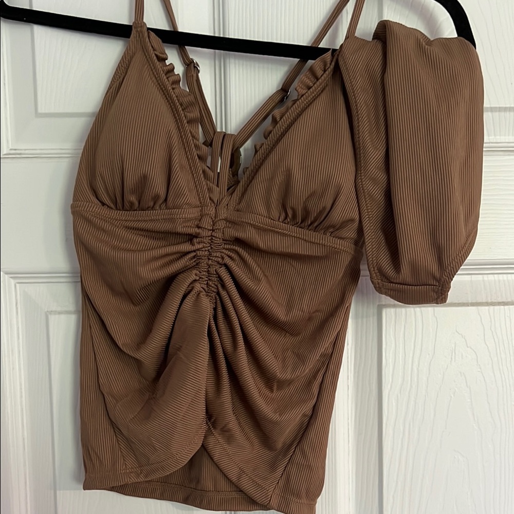 Cupshe Brown Ruched Camisole Bikini